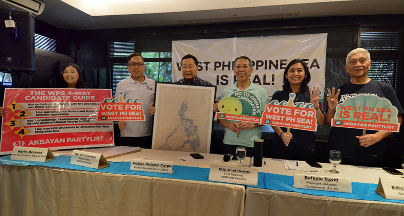 facing-the-press FACING THE PRESS. Members of the Akbayan Partylist and Atin Ito Coalition conduct a press conference in Quezon City. Among the talking points was the heightening campaign of aggression by China, especially its effort to disseminate traitorous narratives and disinformation. Manny Palmero